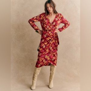 BNWT Sezane Armonie Floral Wrap Dress size US 4 FR 36